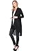 Modern Kiwi Solid Essential Long Cascading Cardigan Black Extra Large