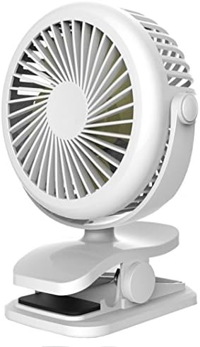 Kosie Mini USB Table Desk Personal Fan, Rechargeable Clip on Powerful Wind Fan with 720 Degree Rotation and 3 Speeds for Baby Stroller Crib School Office Home Outdoor Activities (White)