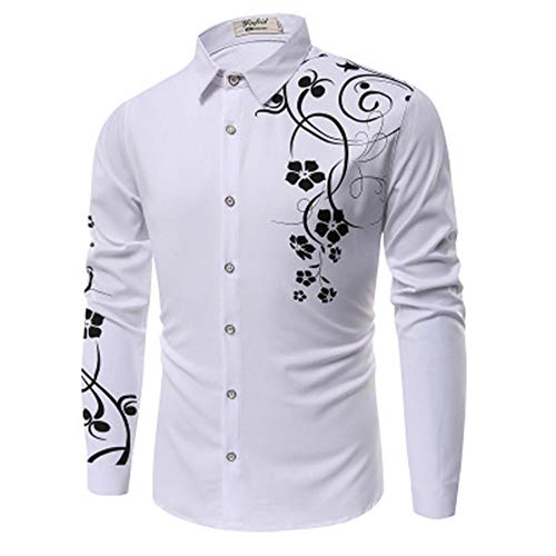SXZG-Camicia-da-Uomo-di-Alta-qualita-Totem-Casual-Slim-Manica-Lunga-da-Uomo-Camicia-da-Uomo