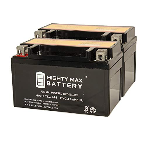 Mighty Max Battery YTX7A-BS Battery Replacement for TX7A-B, PTX7A - 2 Pack Brand Product