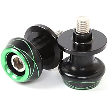 Motorcycles Swingarm Sliders Spools Swing Arm Protector CNC Stand Screws Universal for 10mm 8mm (Green)
