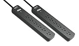APC 6-Outlet Surge Protector Power Strip 2-Pack, 1080 Joules, SurgeArrest Essential (PE66DP)