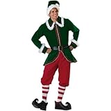 InCharacter Costumes Men's Santa's Elf Costume, Green/Red, X-Large