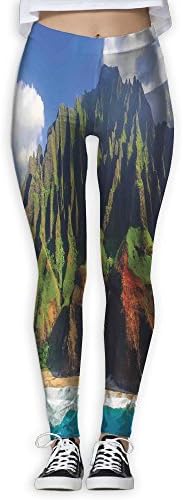 XINSHOU Women's Aerial View Of Na Pali Coast Kauai Hawaii Mountain Cliff Seacoast Scenic Yoga Workout M