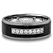 Bellux His and Hers Engagement Rings for Women - Wedding Rings for Women - Couples Rings - Promise Rings for Couples - Stainless Steel 1.03 Carats 3-Piece CZ Ring Sets & Mens Matching Black Bands