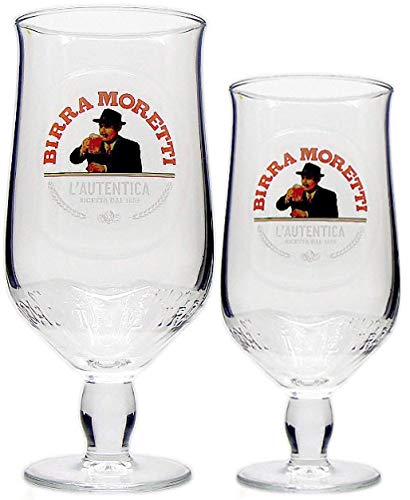 Birra Moretti Pint Glass and Half Pint Glass Set