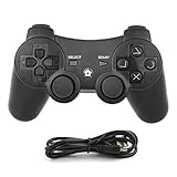 JAMSWALL PS3 Controller Wireless,Bluetooth Dualshock3 Gamepad Joystick with USB Charger Cable Cord Remote Game Accessories for PlayStation3,Black
