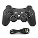 JAMSWALL PS3 Controller Wireless,Bluetooth Dualshock3 Gamepad Joystick with USB Charger Cable Cord Remote Game Accessories for PlayStation3,Black