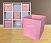 Sodynee Foldable Cloth Storage Cube Basket Bins Organizer Containers Drawers, 6 Pack, Pink