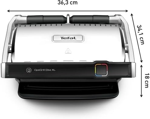 GC750D12 Optigrill Elite Grill électrique, Technologie brevetée, Marquage intensif, 12 programmes, Intuitif, Plaques amo