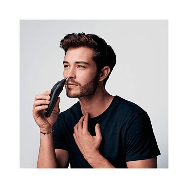 Braun-6-in-1-All-in-one-Trimmer-3-MGK3221-Hair-Clipper-and-Beard-Trimmer-with-Lifetime-Sharp-Blades-Ear-Nose-Trimmer-Head-5-Attachments-BlackVolt-Green-UK-2-Pin-Bathroom-Plug Braun 6-in-1 All-In-One Series 3, Male Grooming Kit With Beard Trimmer, Hair Clippers & Precision Trimmer, 5 Attachments…