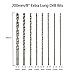 QLOUNI 8Pcs 200mm/8'' Extra Long Drill Bits Set HSS Twist Bits 4/4.2/4.5/5/5.2/6/8/10mm Round Shank Wood Working Tool