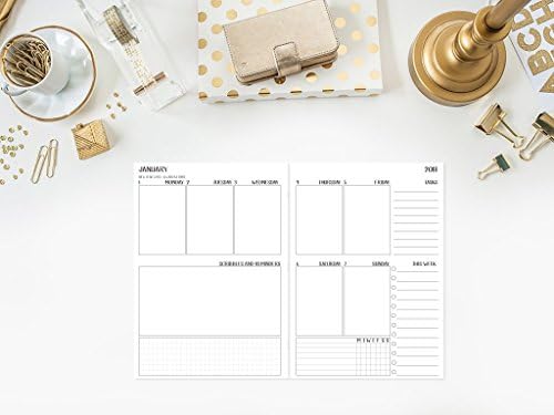 B6 2018 Week on 2 Page Vertical 1 Box Per Day Traveler's Notebook Insert by CityGirl Planners