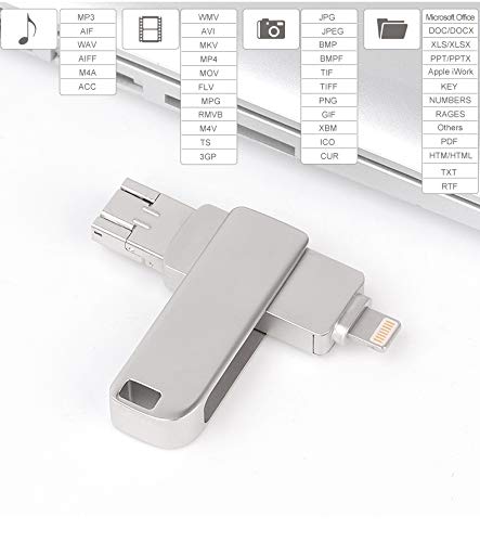 Yonglin 64GB USB 3.0 Flash Drive for iPhone iPad Lightning External Storage Memory Stick,for iPhone X XR XS MAX, Photo Stick for iPhone 6, iPhone 6 Plus, iPhone 8 Plus & iPad, iPhone