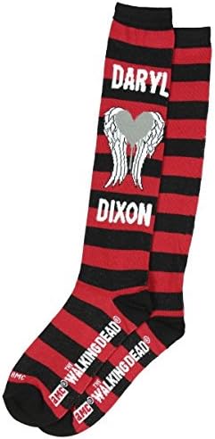 Walking Dead Zombie Women's 1 Pair Knee High Socks - Red Stripe Daryl Dixon