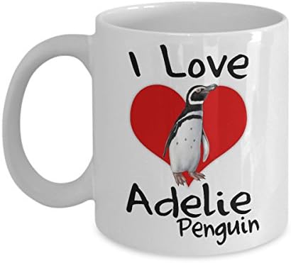 ADELIE PENGUIN COFFEE MUG: Creative Hot Beverage Printed Mugs for Men, Women, Mom and Dad - Cute, Funny, Clever, Unique Specialty Drinkware - Microwave & Dishwasher Safe - Fade Resistant