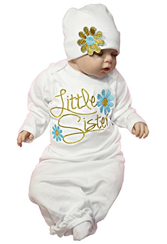 Newborn Baby Girl Take Home Outfit Baby Girl Gift Set Baby Gown (0-3 Months, Blue)
