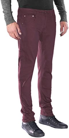 Seven Souls Mens Basic Casual Color Skinny Stretch Cotton Twill Pants