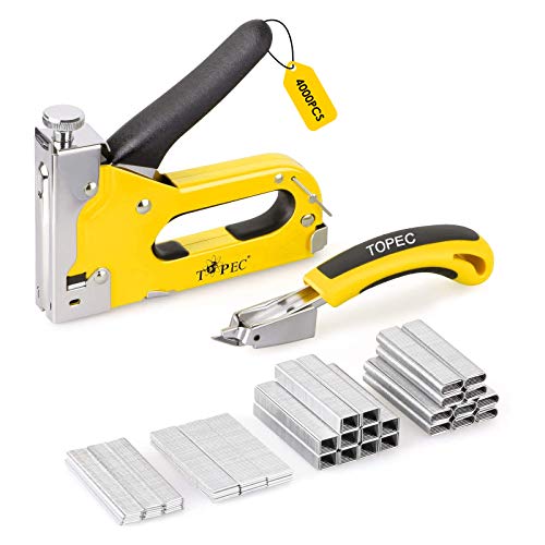 Topec Staple Gun with Staples, 4in1 Heavy Duty Staple Gun, 4000pcs