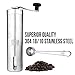 Manual Conical Burr Coffee Grinder: Hand Held Stainless Steel Body and Adjustable Setting Ceramic Mill Grinders for Turkish Coffee, Fine Espresso, Drip, and Coarse French Press - Professional No Mess