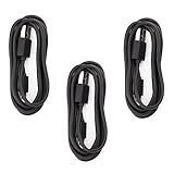 Three (3) Pack Black 5 Foot Micro USB Data Charging Fast Rapid Cables for Samsung Galaxy S7 S6 Note 5 4 Compatible with Motorola LG HTC
