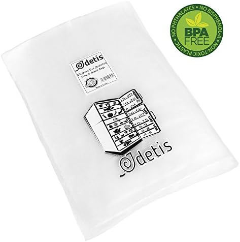100 of Quart Vacuum Sealer Bags for Food 8"x12" Size, Heavy Duty, FDA Approved, Sous Vide and FoodSaver Compatible