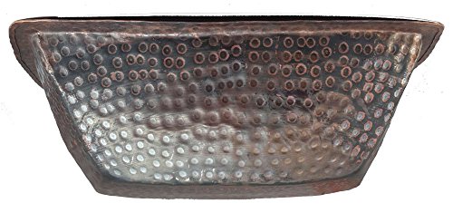 Egypt gift shops 16" Square Copper Basin Matte Arthritis Foot Massage Bath Pedicure Spa Beauty Salon Nails Fungus Skin Care - Thumbnail 4