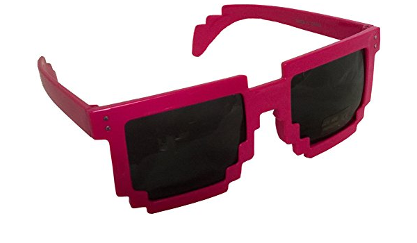 Pink 80 S 8 Bit Pixelated Videogame Pixels Sunglasses Costume Accessory At Amazon Men S Clothing Store