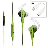 Bose SoundSport In-ear Headphones - Apple Devices Energy Green & Lightning to 3.5mm Adapter - Bundle