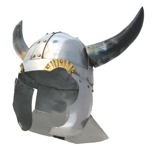 RedSkyTrader Mens Viking Helmet with Horns One Size Fits Most Silver