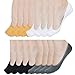 QING 4 to 8 Pack Ultra Low Cut No Show Socks Women Invisible for Flats and Dress Shoes Liner Socks with Non-Slip Heel Grips