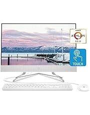 HP 24-inch All-in-One Touchscreen Desktop Computer, AMD Athlon Gold 3150U Processor, 8 GB RAM, 512 GB SSD, Windows 10 Home (24-df0040, White), Snow White