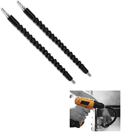 CDOFFICE Set of 2 PCS 11.6 Inch Flexible Extention Screwdriver Drill Bit Holder with Magnetic Quick Connect Drive Shaft Tip