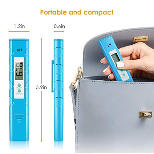 VANTAKOOL Digital PH Meter, PH Meter 0.01 PH High Accuracy Water Quality Tester with 0-14 PH Measurement Range for Household Drinking, Pool and Aquarium Water PH Tester Design with ATC