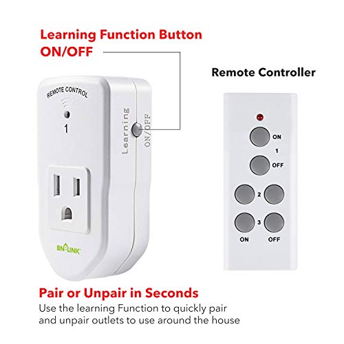 BN-LINK Wireless Remote Control Electrical Outlet Switch for Lights, Fans, Christmas Lights, Small Appliance, Long Range… - Image 3