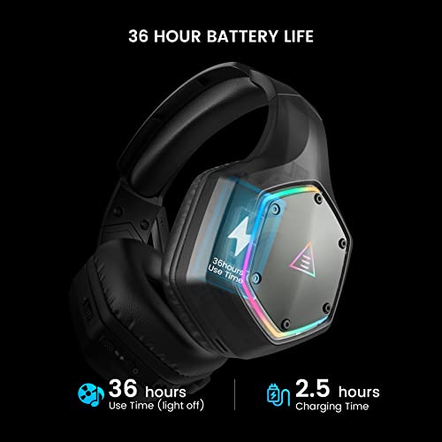 EKSA USB Wireless Headset for PC PS4 Surround Sound, Noise