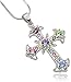 SheridanStar Cross Pendant Necklace, Religious Christian Jewelry Gifts for Girls, Teens, Women (Multi)