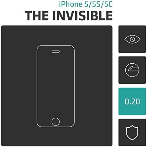 Apple iPhone 5/5S/5C The Invisible Ultra-thin 0.20mm Glass Screen Protector - Benks Technology USA Shatter Proof, Shock Proof, Scratch Proof Glass Screen Protector - Complete HD Clarity and Touchscreen Sensitivity