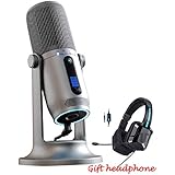 TRITTON Halo Professional Condenser Microphone, Game Live Professional Recording Microphone, with Desktop Stand for Gaming,YouTube Video, Recording Podcast,Studio,for PC,Laptop,Tablet