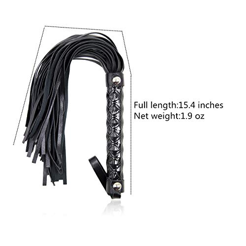 STTQYB Horse Riding Crop,Soft Faux Leather Harness Handle Whip Teaching Training Tool Costume Accessories (B) - Thumbnail 2