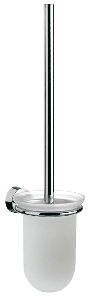 Emco Rondo 2 226394 Toilet Brush Fitting Crystal Glass with Satined Handle Chrome