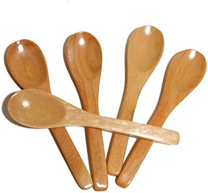 CandyHusky's Mini Wooden Spoons Condiments Ice-cream Sugar Salt Spoons Small Spoons Tembusu Wood 4 (5) by H siam