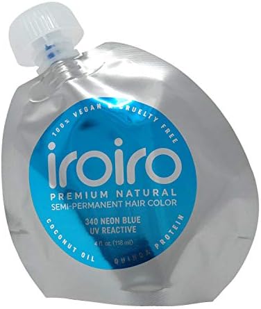 IROIRO Premium Natural Semi-Permanent Hair Color 340 Neon Blue (4oz)