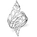 925 Sterling Silver Elegant Long Bypass Leaf Ring - Size 10