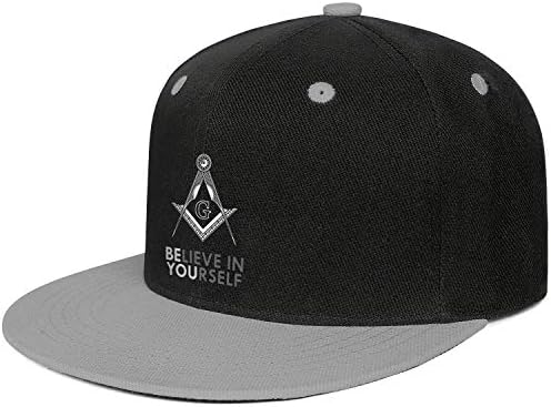 WYLIN Believe in Yourself Masonic Printed Cool Snapback Flatbrim Hats Relaxed Fit Unisex Adjustable Dad Cap