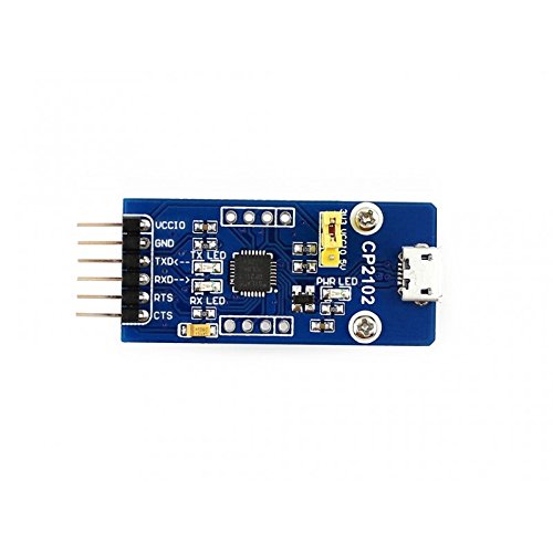 Waveshare CP2102 USB UART Board (micro) CP2102 USB to UART Module USB Micro Connector Features the Single-chip USB to UART Bridge CP2102 onboard Supports Mac, Linux, Android, WinCE, Windows 7/8/8.1