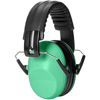 AmazonBasics Kids Ear Protection Safety Noise Earmuffs, Green