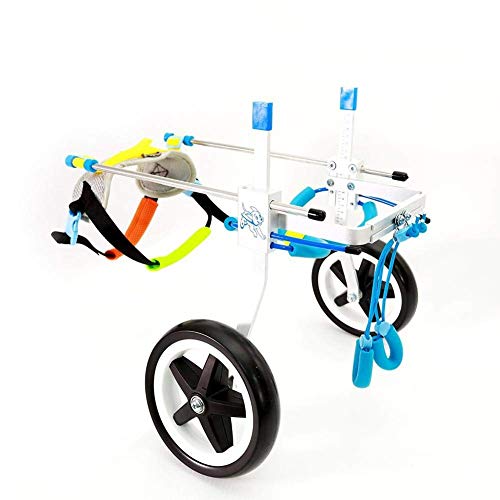 Rungao Adjustable Dog Wheelchair, Hind Leg Rehabilitation for Handicapped Small Dog/Doggie/Puppy 2 Wheels (XXS-Weight:4.4-11lbs,Hip Height:6.3'-13.4')