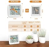 NOKLEAD Hygrometer Indoor Thermometer Digital Room Humidity Gauge Max Min Clock view 10