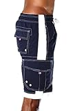 Alki'i Men's Boardshorts - Solid Colors Team USA, X-Large, Navy